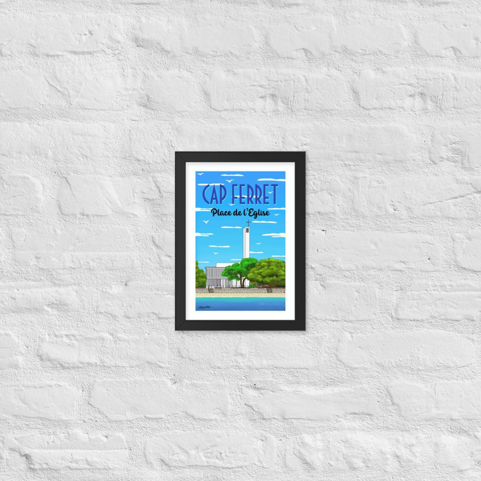 poster place de l'eglise notre dame des flots cap ferret
