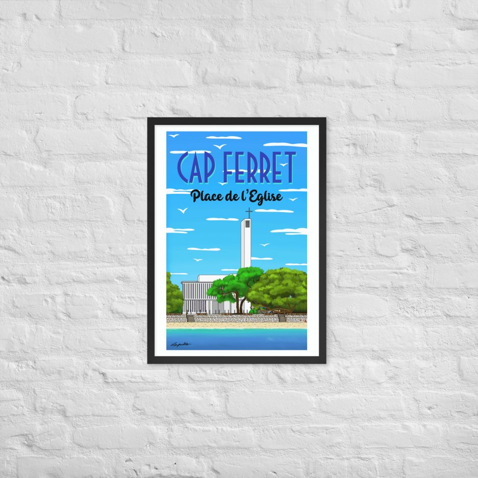 poster place de l'eglise notre dame des flots cap ferret