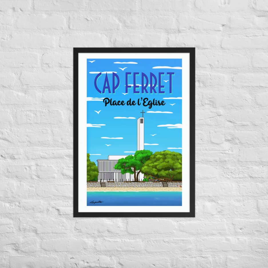 poster place de l'eglise notre dame des flots cap ferret