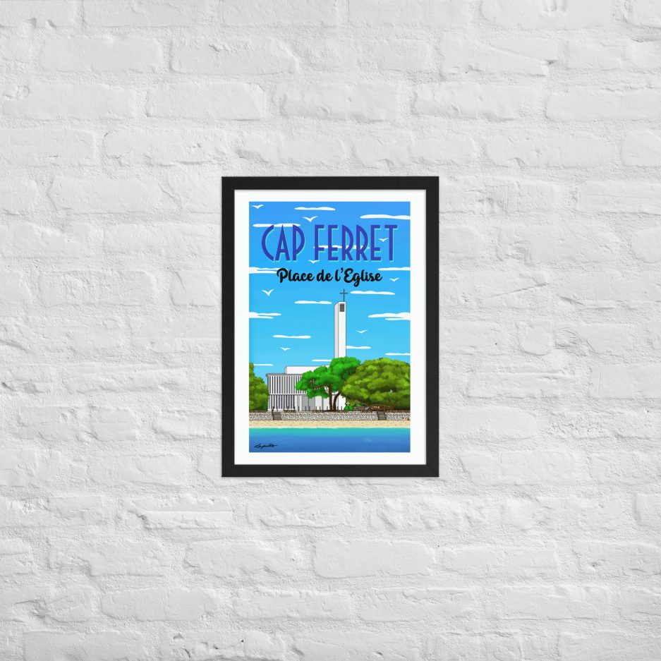 poster place de l'eglise notre dame des flots cap ferret