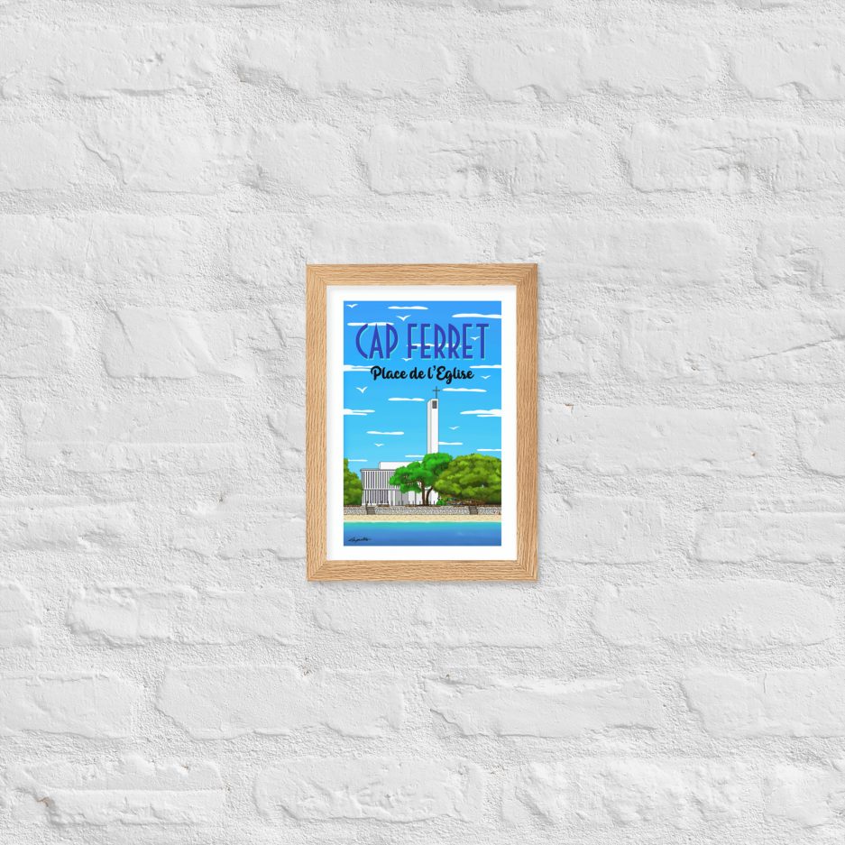 poster place de l'eglise notre dame des flots cap ferret