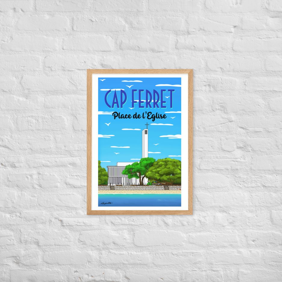 poster place de l'eglise notre dame des flots cap ferret