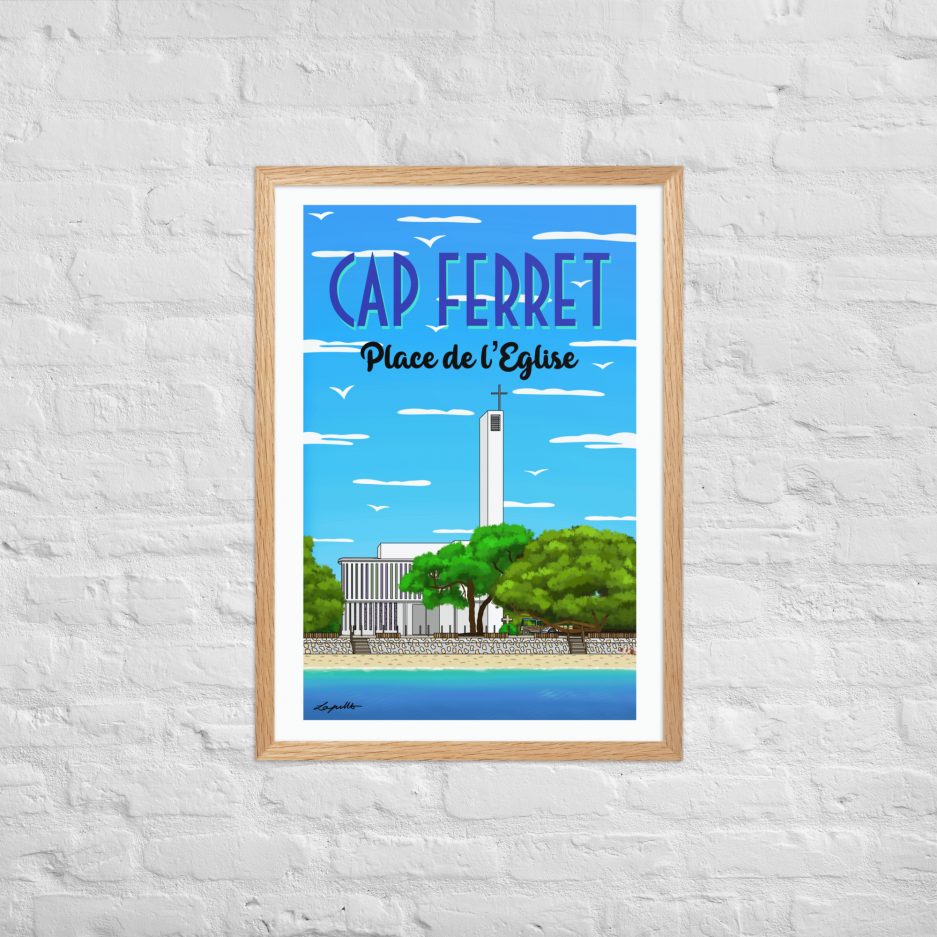 poster place de l'eglise notre dame des flots cap ferret