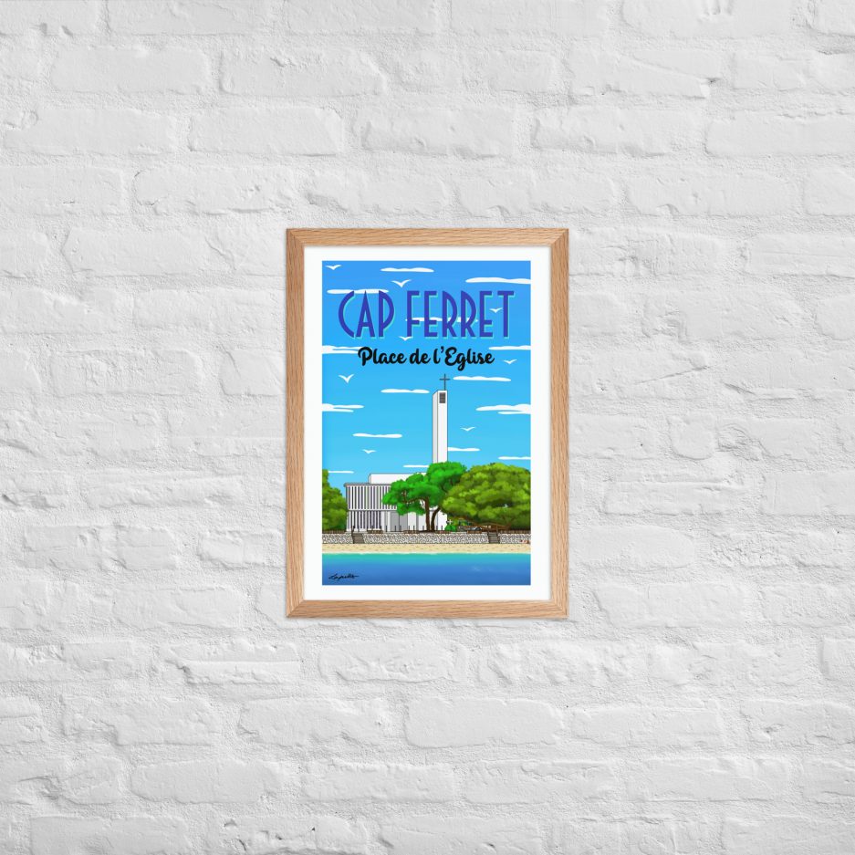 poster place de l'eglise notre dame des flots cap ferret