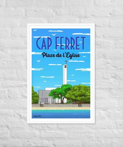 poster place de l'eglise notre dame des flots cap ferret