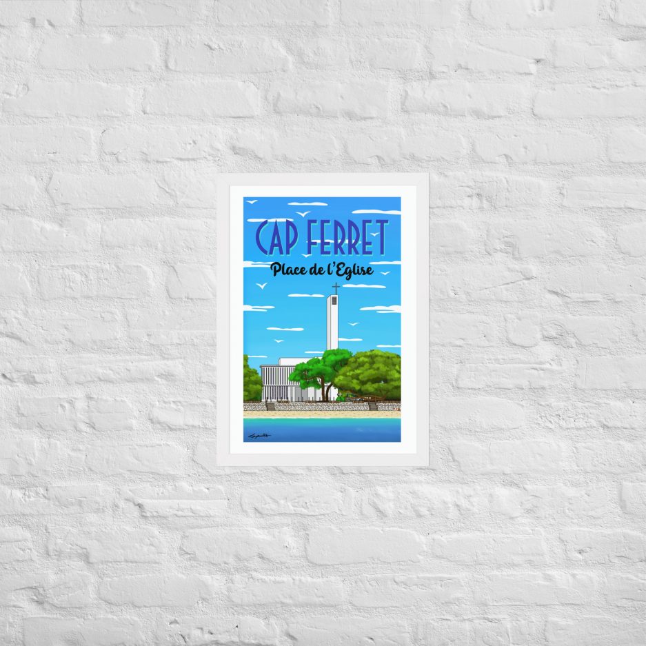 poster place de l'eglise notre dame des flots cap ferret