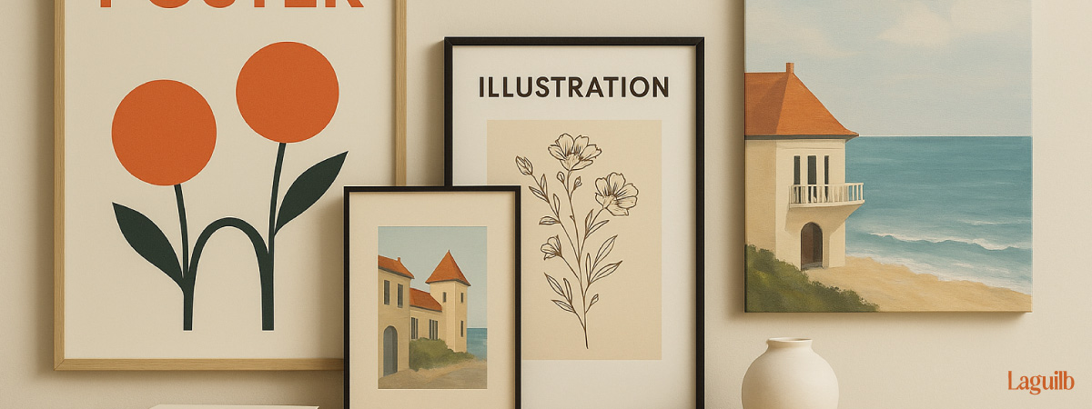 bannière article, affiches, posters et illustrations laguilb